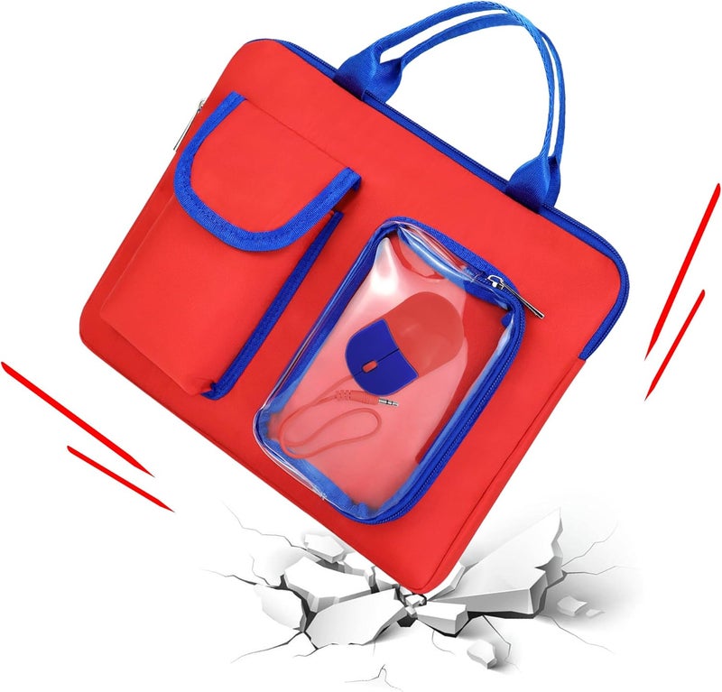 Annmore Carrying Bag for LEXiBOOK Educational and Bilingual Laptop, Red/Blue - Image 3